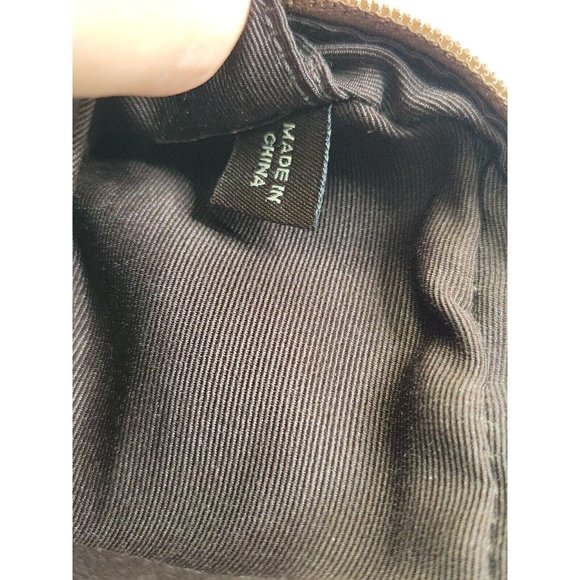 Coach Brown Signature CC Women Zip Up Leather Canvas Wristlet Jacquard Pockets - Picture 12 of 12